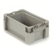 Global Industrial Stackable Straight Wall Container, Solid, 12"Lx7-3/8"Wx5"H, Gray