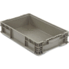 Global Industrial™ Stackable Straight Wall Container, Solid, 24"Lx15"Wx5"H, Gray