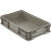 Global Industrial Stackable Straight Wall Container, Solid, 24"Lx15"Wx5"H, Gray