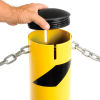 Global Industrial Steel Bollard W/Removable Plastic Cap & Chain Slots For Underground 24x5-1/2
																			
