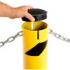 Steel Bollard With Removable Rubber Cap & Chain Slots For Underground 36x5 1/2