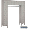 16 Person Metal Locker, 12"Wx18"Dx12"H, Gray, Assembled