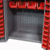 Louvered Panels on Bin Storage Cabinet, Security Cabinet with Premium Stacking Bins
