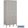 Six Tier 18 Door Metal Locker, 12"Wx15"Dx12"H, Gray, Assembled