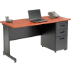 Interion® Office Desk with 3 Drawers - 60" x 24" - Cherry