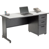 Interion® Office Desk with 3 Drawers - 60" x 24" - Gray