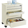 Global Industrial 5-Drawer Medical Bedside Cart W/ Key Lock, 24-1/2"L x 13-1/4"W x 29"H, Beige