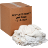 Global Industrial Premium Recycled White Cotton Terry Cut Rags, 10 Lb. Box