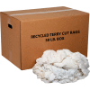 Global Industrial Premium Recycled White Cotton Terry Cut Rags, 50 Lb. Box