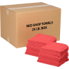 Global Industrial 100% Cotton Red Shop Towels, 25 Lb. Box