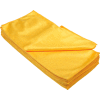 Global Industrial 266 GSM Microfiber Glass Cleaning Cloths, 16" x 16", Gold, 12 Cloths/Pack