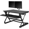 Interion® Ergonomic Sit-Stand Desk Converter & Dual Monitor Mount Kit - Full Width Keyboard