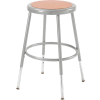Interion® Steel Shop Stool with Hardboard Seat – Adjustable Height 19"-27" - Gray - Pack of 2