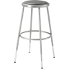 Interion® Steel Shop Stool with Padded Seat - Adjustable Height 25" - 33" - Gray - Pack of 2