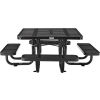 Global Industrial 46in Child Size Square Outdoor Steel Picnic Table - Perforated Metal - Black
																			