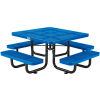 Global Industrial 46in Child Size Square Outdoor Steel Picnic Table - Perforated Metal - Blue
																			