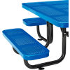 Global Industrial 46in Child Size Square Outdoor Steel Picnic Table - Perforated Metal - Blue
																			