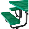 Global Industrial 46in Child Size Square Outdoor Steel Picnic Table - Perforated Metal - Green
																			