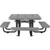 Global Industrial 46in Child Size Square Outdoor Steel Picnic Table - Perforated Metal - Gray
																			