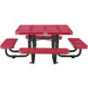 Global Industrial 46in Child Size Square Outdoor Steel Picnic Table - Perforated Metal - Red
																			