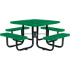 Global Industrial 46" Square Outdoor Steel Picnic Table, Perforated Metal, Green