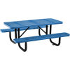 Global Industrial™ 6 ft. Rectangular Outdoor Steel Picnic Table, Perforated Metal, Blue
																			