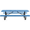 Global Industrial™ 8 ft. Rectangular Outdoor Steel Picnic Table, Perforated Metal, Blue
																			