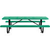 Global Industrial™ 8 ft. Rectangular Outdoor Steel Picnic Table, Perforated Metal, Green
																			