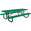 8 ft. Rectangular Outdoor Steel Picnic Table - Perforated Metal - Green