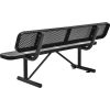 6 ft. Outdoor Steel Picnic Bench with Backrest - Perforated Metal - Black
																			