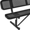 6 ft. Outdoor Steel Picnic Bench with Backrest - Perforated Metal - Black
																			