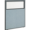 Interion® Office Partition Panel with Partial Window, 48-1/4"W x 60"H, Blue