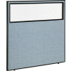 Interion® Office Partition Panel with Partial Window, 60-1/4"W x 60"H, Blue