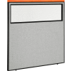Interion® Deluxe Office Partition Panel with Partial Window, 60-1/4"W x 61-1/2"H, Gray