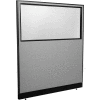 Interion® Office Partition Panel with Partial Window & Raceway, 60-1/4"W x 64"H, Gray