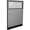 Interion® Electric Office Partition Panel with Partial Window, 48-1/4"W x 64"H, Gray
