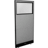 Interion® Electric Office Partition Panel with Partial Window, 36-1/4"W x 76"H, Gray