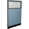 Interion® Electric Office Partition Panel with Partial Window, 48-1/4"W x 76"H, Blue