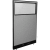 Interion® Electric Office Partition Panel with Partial Window, 48-1/4"W x 76"H, Gray