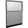 Interion® Electric Office Partition Panel with Partial Window, 60-1/4"W x 76"H, Gray
