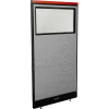 Interion® Deluxe Electric Office Partition Panel with Partial Window, 36-1/4"W x 65-1/2"H, Gray