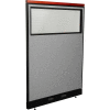 Interion® Deluxe Electric Office Partition Panel with Partial Window, 48-1/4"W x 65-1/2"H, Gray