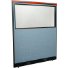 Interion® Deluxe Electric Office Partition Panel with Partial Window, 60-1/4"W x 65-1/2"H, Blue