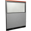 Interion® Deluxe Electric Office Partition Panel with Partial Window, 60-1/4"W x 65-1/2"H, Gray