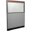 Interion® Deluxe Electric Office Partition Panel with Partial Window, 60-1/4"W x 77-1/2"H, Gray