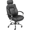 Interion® Big and Tall Executive Chair with Headrest - Leather - High Back - Black