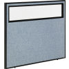 Office Partition Panel with Window, 48-1/4 W x 42 H, Blue
																			