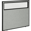 Interion® Office Partition Panel with Partial Window, 48-1/4"W x 42"H, Gray