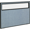 Interion® Office Partition Panel with Partial Window, 60-1/4"W x 42"H, Blue
