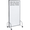 Global Industrial™ Mobile Office Partition Panel with Whiteboard, 36-1/4"W x 75-1/2"H